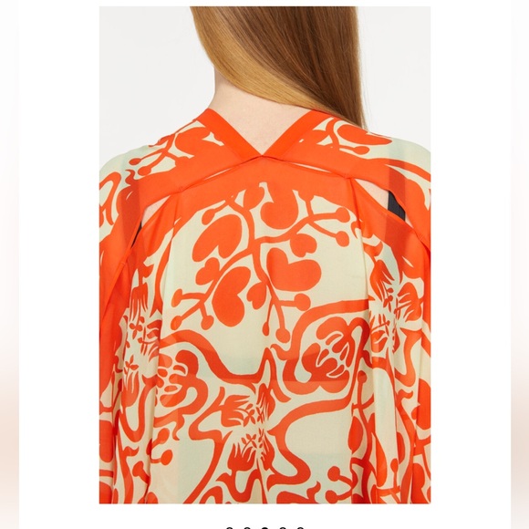 Rodebjer Agave Rendezvous Vous Caftan Cherry Tomato & Cream NWT OS - Picture 3 of 9